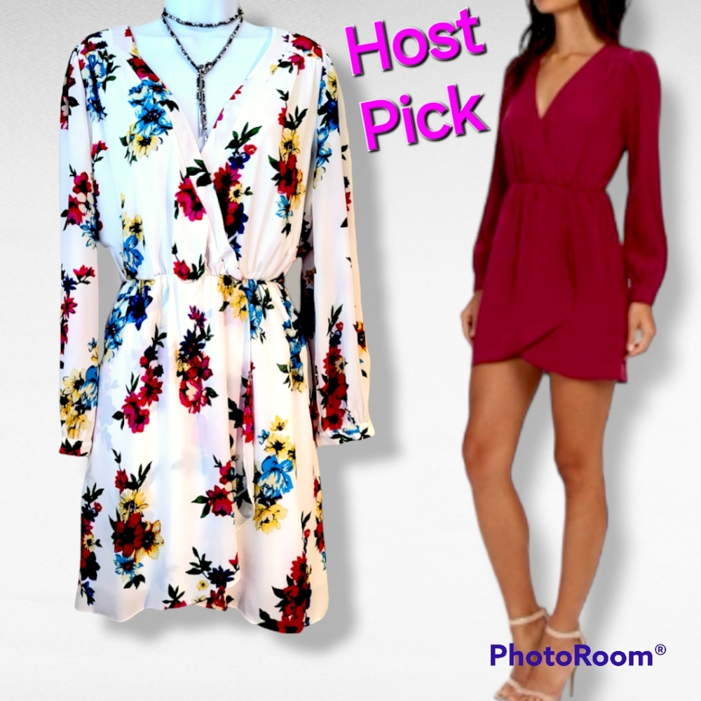 Brigitte Bailey Surplice Wrap Dress Size XL Floral Print Faux Wrap Dress